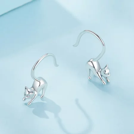 Pandora Style Kitten Earrings Stud Earrings - SCE1618