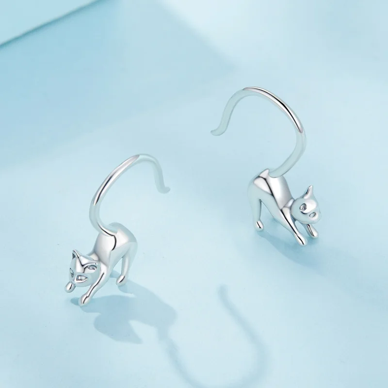 (image for) Pandora Style Kitten Earrings Stud Earrings - SCE1618 - View 3