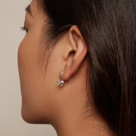 Pandora Style Kitten Earrings Stud Earrings - SCE1618