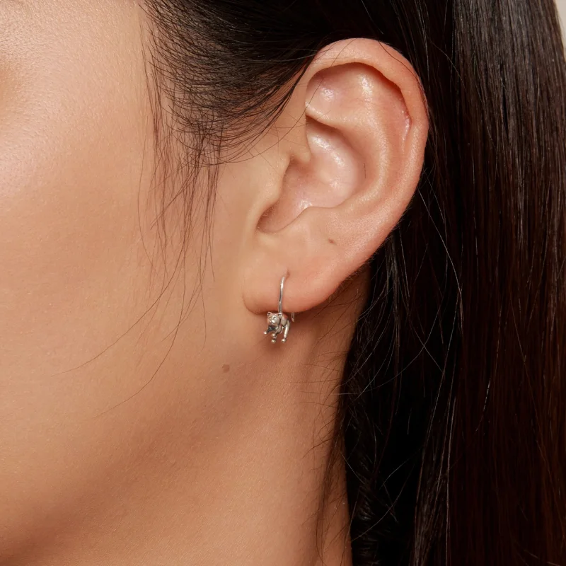 (image for) Pandora Style Kitten Earrings Stud Earrings - SCE1618 - View 8