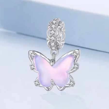 Pandora Style Lace Butterfly Dangle - BSC925