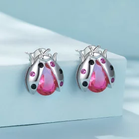 Pandora Style Ladybug Studs Earrings - SCE1634 Pandora Style Ladybug Studs Earrings - SCE1634