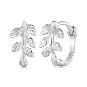 (image for) Pandora Style Leaf Hoop Earrings - SCE1660