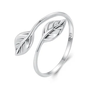 (image for) Pandora Style Leaf Opening Open Ring - SCR975-E