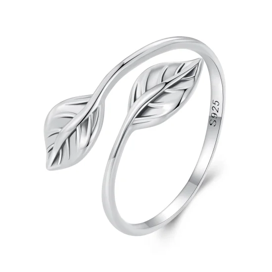 (image for) Pandora Style Leaf Opening Open Ring - SCR975-E