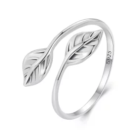 Pandora Style Leaf Opening Ring - SCR975-E Pandora Style Leaf Opening Ring - SCR975-E