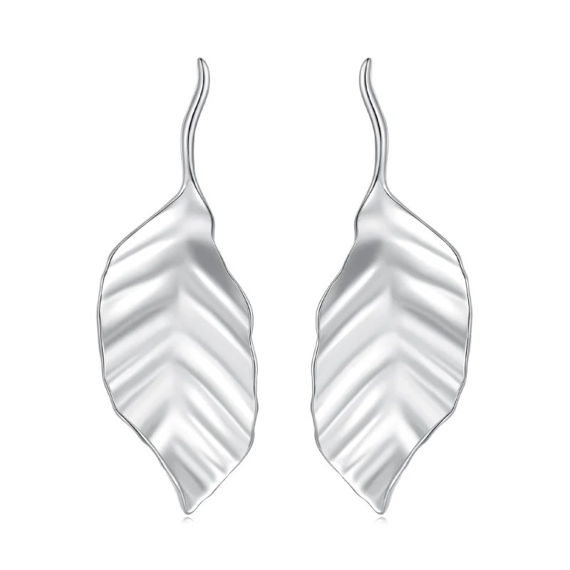 (image for) Pandora Style Leaves Studs Earrings - BSE812 - Product Image
