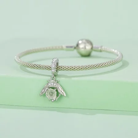 Pandora Style Light Sensitive Bee Rose Dangle - SCC2598