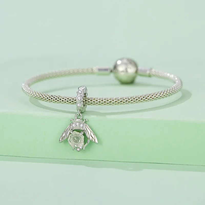 (image for) Pandora Style Light Sensitive Bee Rose Dangle - SCC2598 - View 4