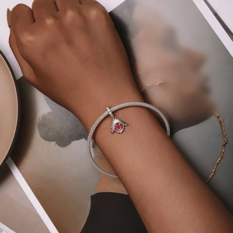 (image for) Pandora Style Light Sensitive Bee Rose Dangle - SCC2598 - View 6