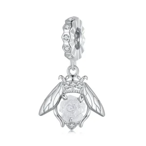 (image for) Pandora Style Light Sensitive Bee Rose Dangle - SCC2598