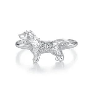 Pandora Style Little Golden Retriever Ring - SCR952 (image for) Pandora Style Little Golden Retriever Ring - SCR952