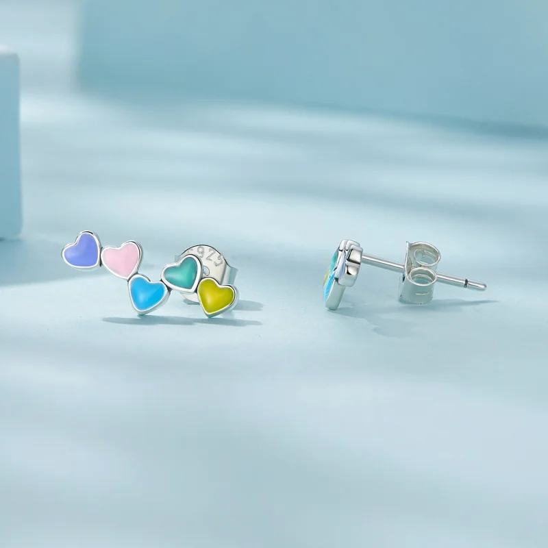 (image for) Pandora Style Love Colorful Studs Earrings - SCE1638 - View 4