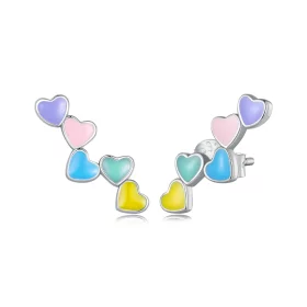 Pandora Style Love Colorful Studs Earrings - SCE1638 Pandora Style Love Colorful Studs Earrings - SCE1638