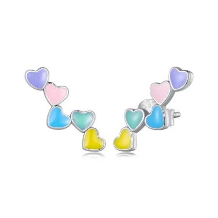 Pandora Style Love Colorful Studs Earrings - SCE1638