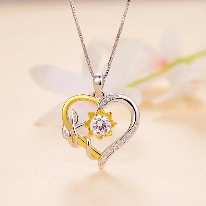 (image for) Pandora Style Love Moissanite Necklace(One Certificate) - MSN012 - View 2