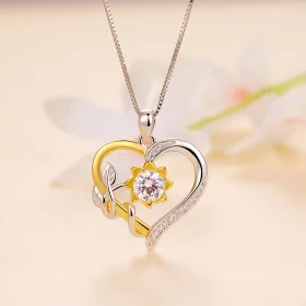 Pandora Style Love Moissanite Necklace(One Certificate) - MSN012 Pandora Style Love Moissanite Necklace(One Certificate) - MSN012