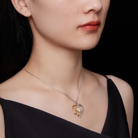 Pandora Style Love Moissanite Necklace(One Certificate) - MSN012