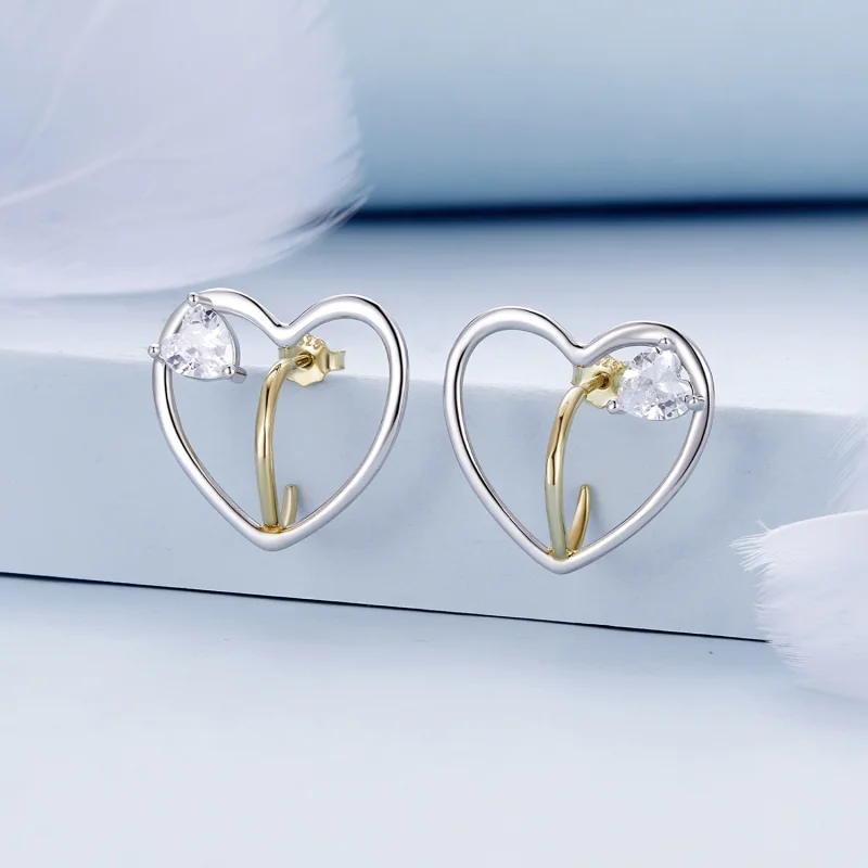 (image for) Pandora Style Love Studs Earrings - BSE888 - View 2