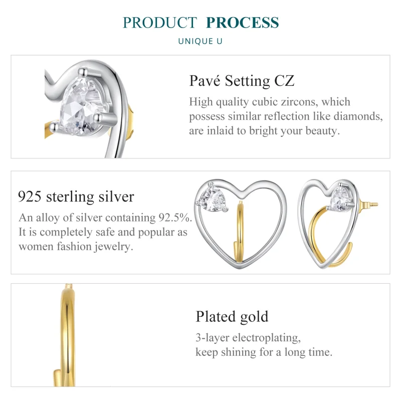 (image for) Pandora Style Love Studs Earrings - BSE888 - View 6