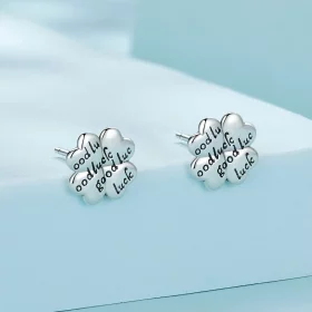 Pandora Style Lucky Clover Studs Earrings - SCE1635 Pandora Style Lucky Clover Studs Earrings - SCE1635