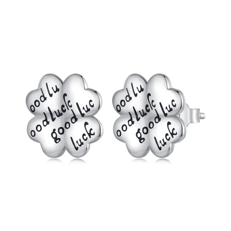 (image for) Pandora Style Lucky Clover Studs Earrings - SCE1635 - Product Image