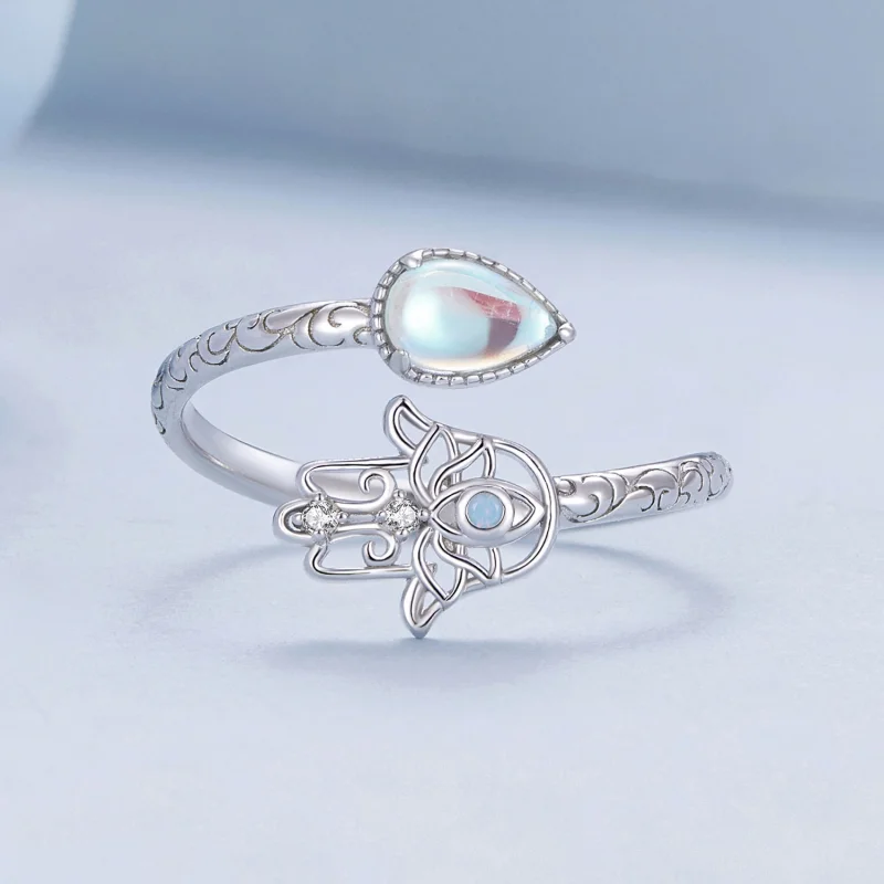 (image for) Pandora Style Lucky Hand Open Ring - BSR486-E - View 3