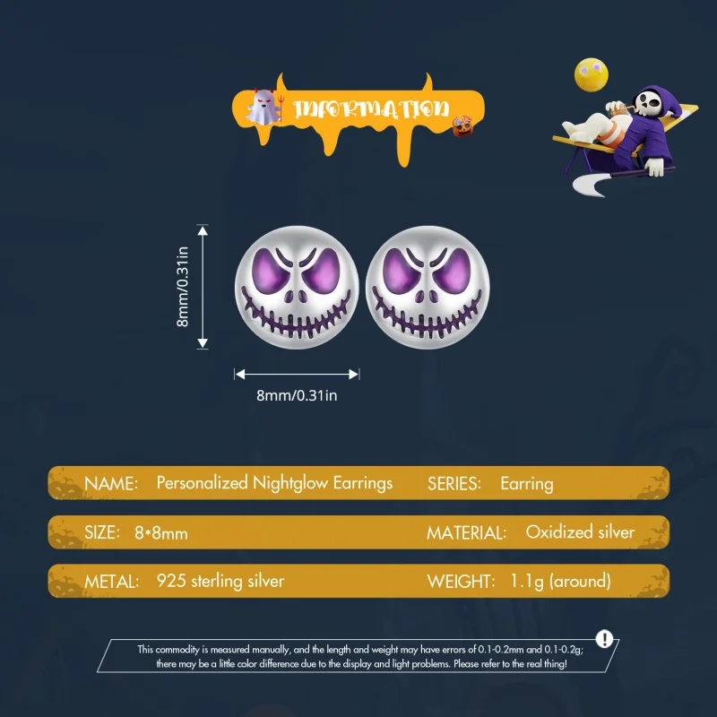 (image for) Pandora Style Luminous Personalized Studs Earrings - SCE1639 - View 6