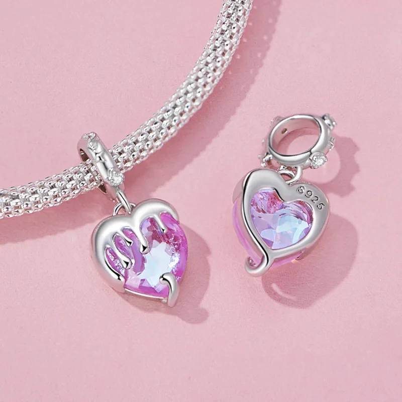 (image for) Pandora Style Melting Girl's Heart Dangle - SCC2471 - View 3