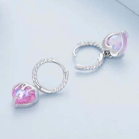 Pandora Style Melting Heart Hoop Earrings - BSE833