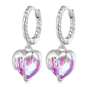 Pandora Style Melting Heart Hoop Earrings - BSE833 Pandora Style Melting Heart Hoop Earrings - BSE833