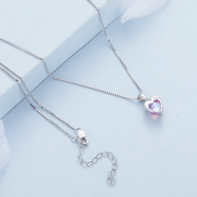 (image for) Pandora Style Melting Heart Necklace - BSN322 - View 4