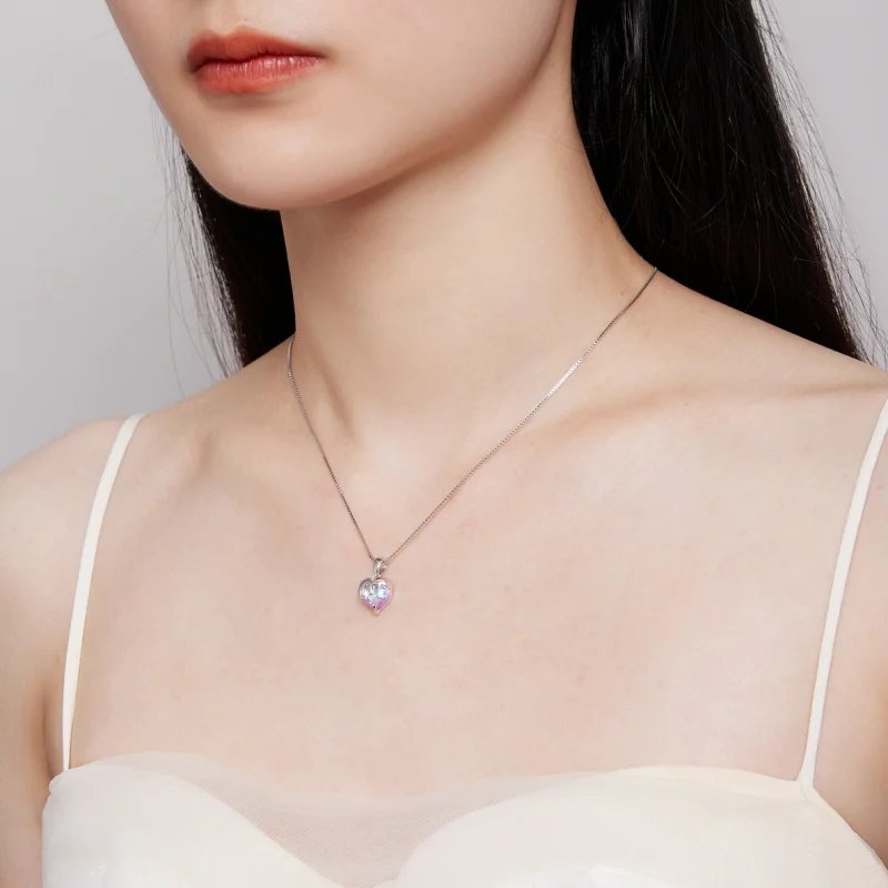 (image for) Pandora Style Melting Heart Necklace - BSN322 - View 6