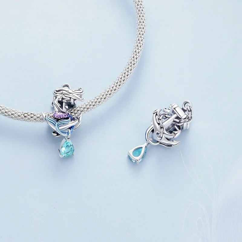 (image for) Pandora Style Mermaid Anchor Charm - BSC903 - View 4