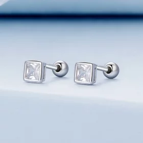 Pandora Style Mini Princess Zirconia Studs Earrings - BSE885-S Pandora Style Mini Princess Zirconia Studs Earrings - BSE885-S