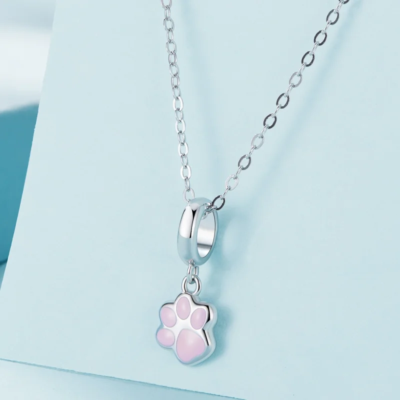 (image for) Pandora Style Mini White Cat Claw Dangle - SCC2476-A - View 2