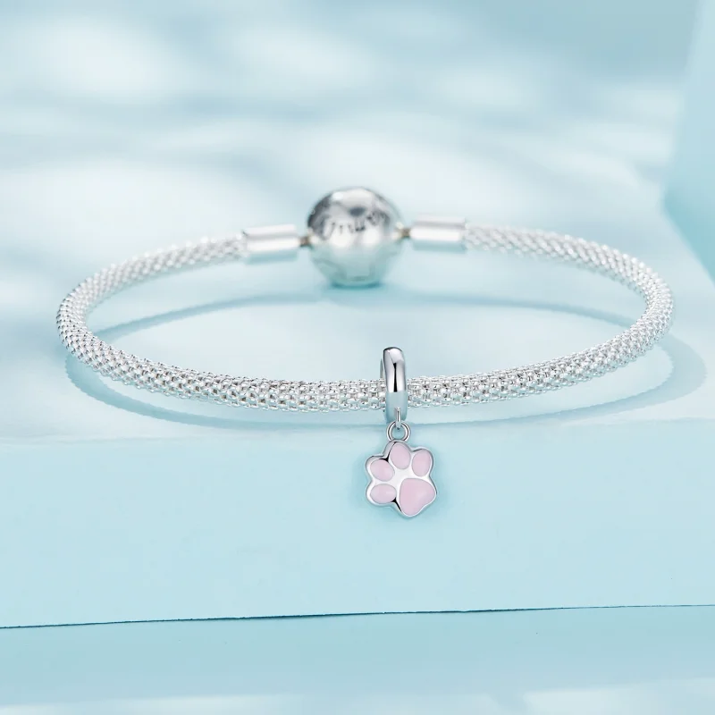 (image for) Pandora Style Mini White Cat Claw Dangle - SCC2476-A - View 3