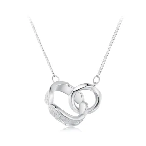 (image for) Pandora Style Mobius Double Ring Necklace - BSN362