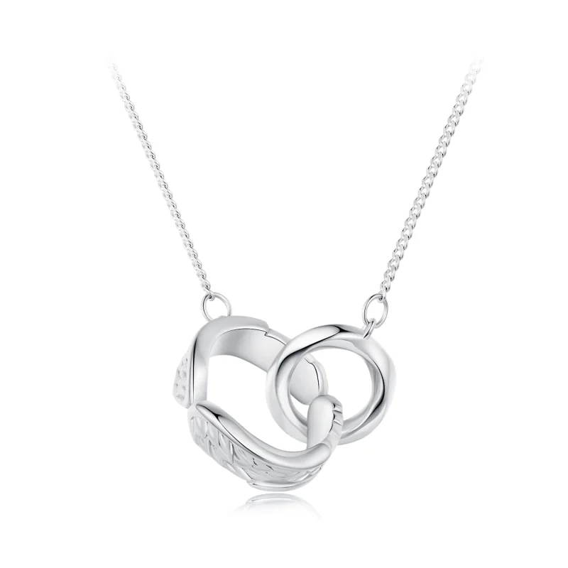 (image for) Pandora Style Mobius Double Ring Necklace - BSN362 - Product Image