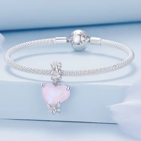 Pandora Style Mocha Butterfly Dangle - BSC809