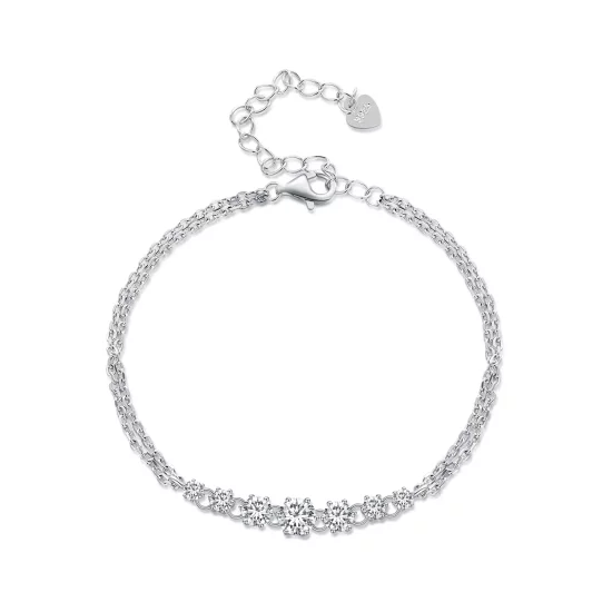 Pandora Style Moissanite Bracelet(One Certificate) - MSB008