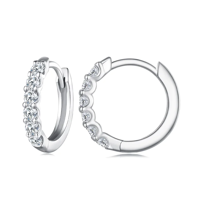 (image for) Pandora Style Moissanite Hoop Earrings - MSE029 - Product Image