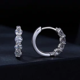 Pandora Style Moissanite Hoop Earrings - MSE030 Pandora Style Moissanite Hoop Earrings - MSE030