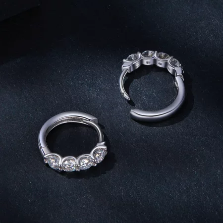 Pandora Style Moissanite Hoop Earrings - MSE030