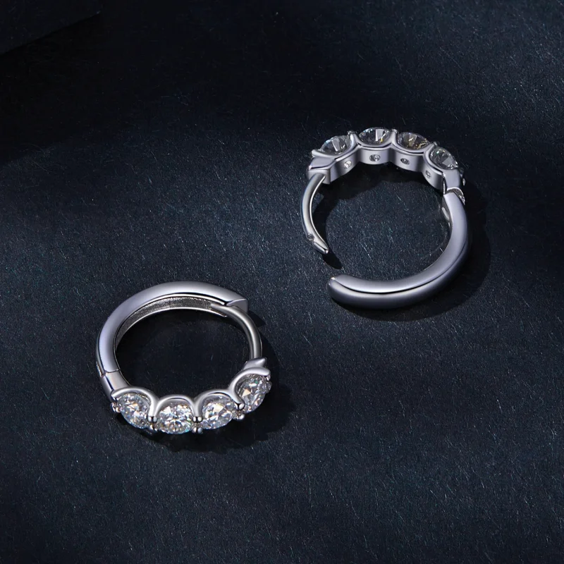 (image for) Pandora Style Moissanite Hoop Earrings - MSE030 - View 4