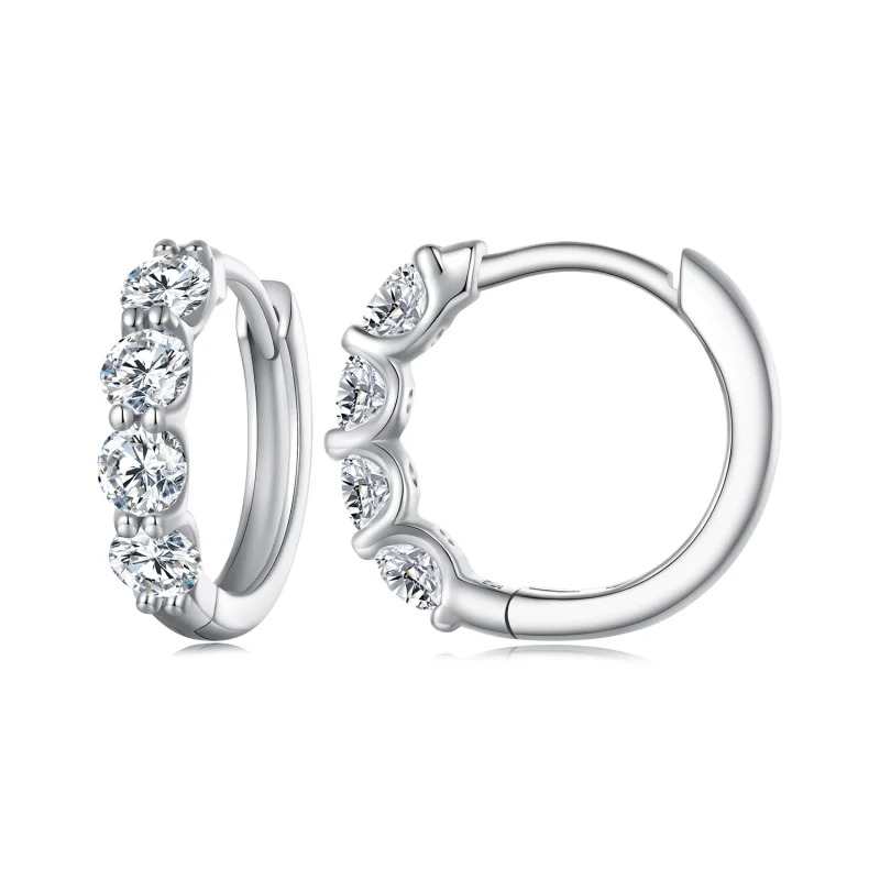 (image for) Pandora Style Moissanite Hoop Earrings - MSE030 - Product Image
