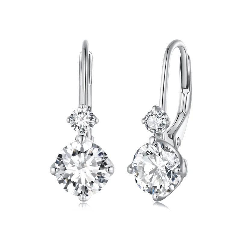 (image for) Pandora Style Moissanite Hoop Earrings(Two Certificates) - MSE031 - Product Image