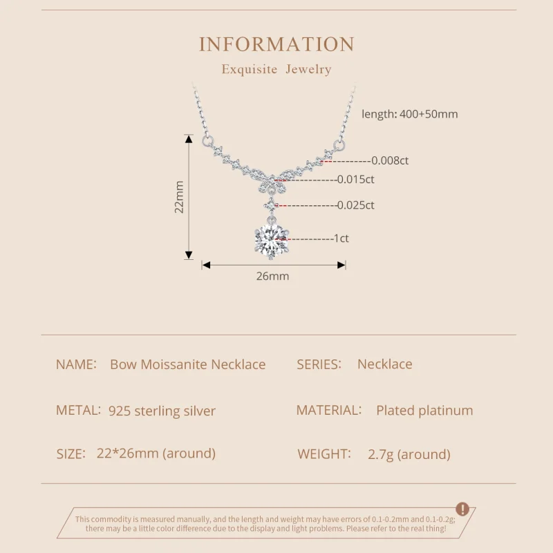 (image for) Pandora Style Moissanite Necklace(One Certificate) - MSN020 - View 4