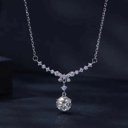 Pandora Style Moissanite Necklace(One Certificate) - MSN020