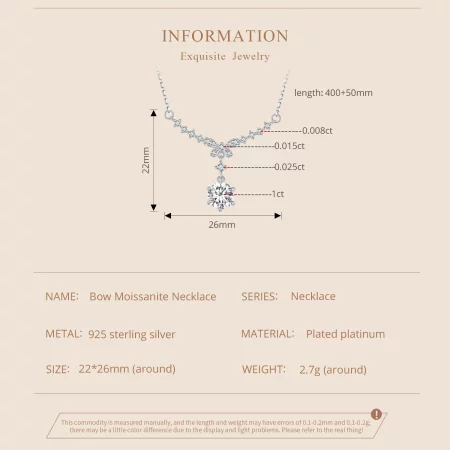 Pandora Style Moissanite Necklace(One Certificate) - MSN020